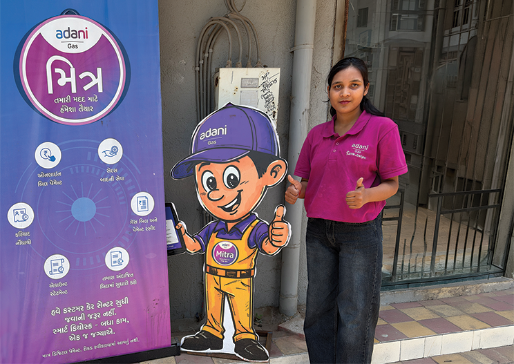 Adani Gas Mitra customer support standee